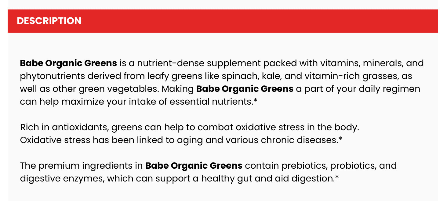 Babe Organic Greens