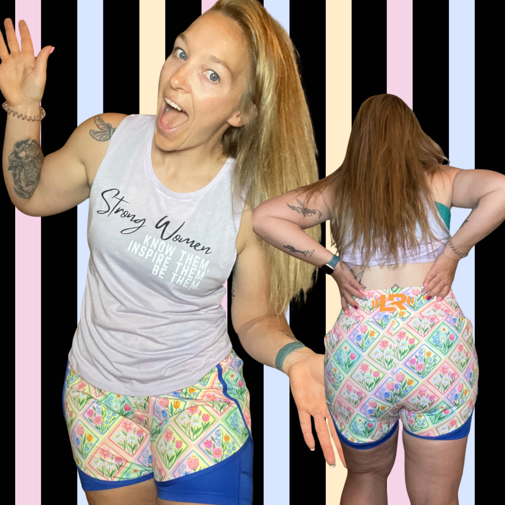 Spring Bloom -Running Shorts with pockets *New Design*
