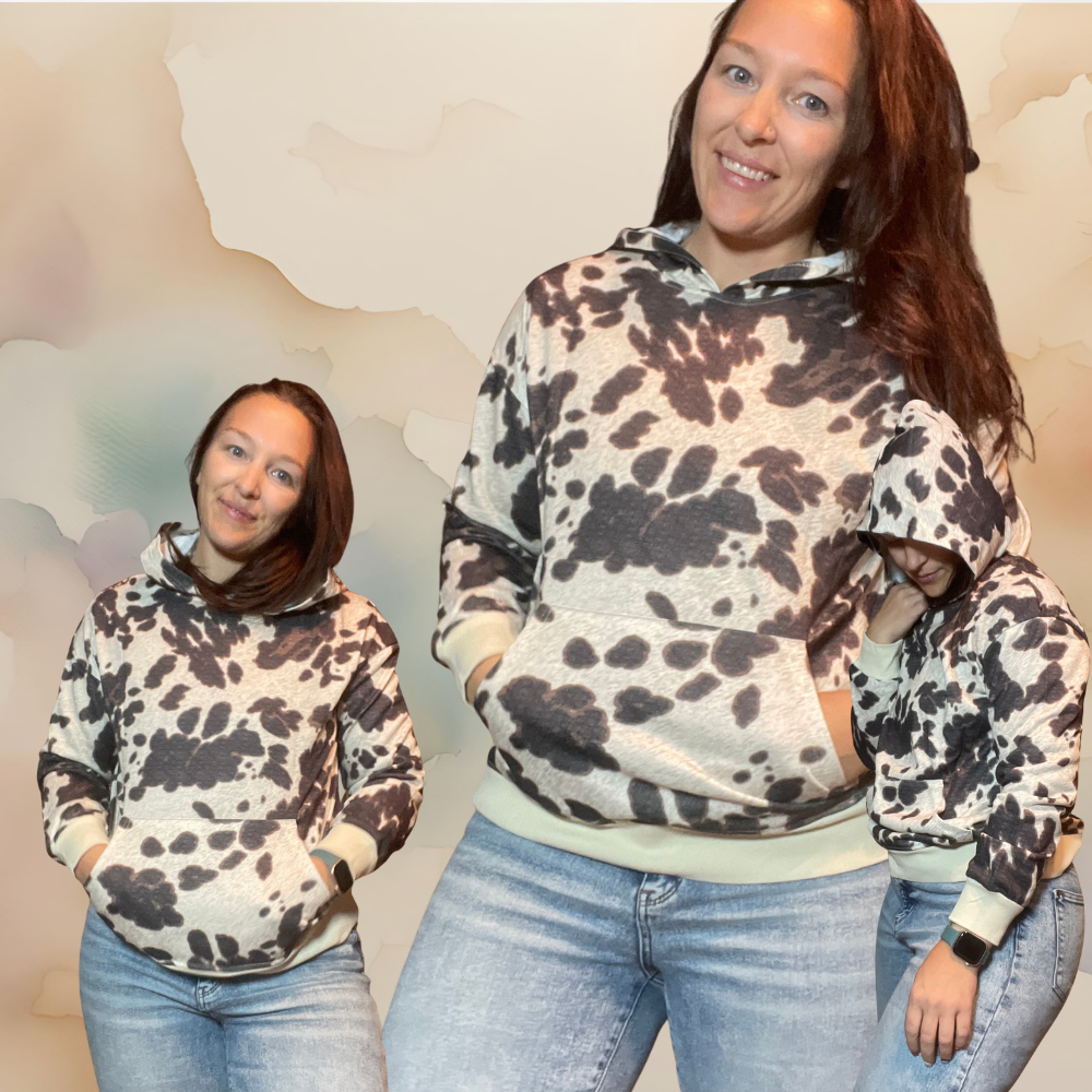 Cow Print Hoodie